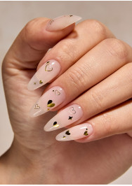 Gold Heart Outlines Studio Nail Decals